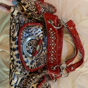 Fun red and animal print purse!